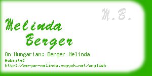 melinda berger business card